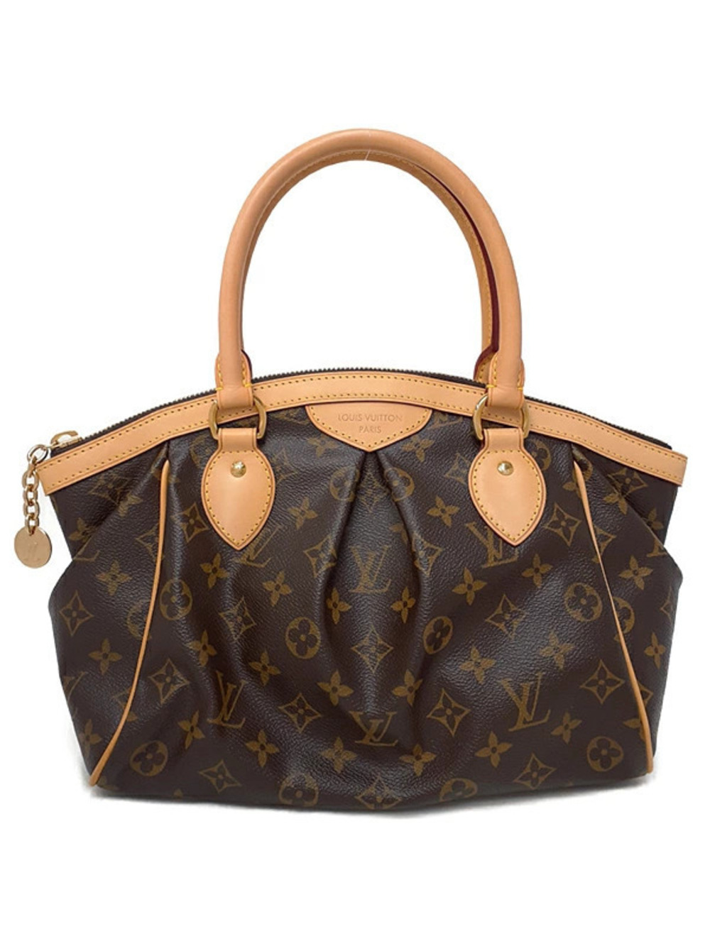 Louis Vuitton Monogram Tivoli Top Handle Bag Canvas Leather Brown